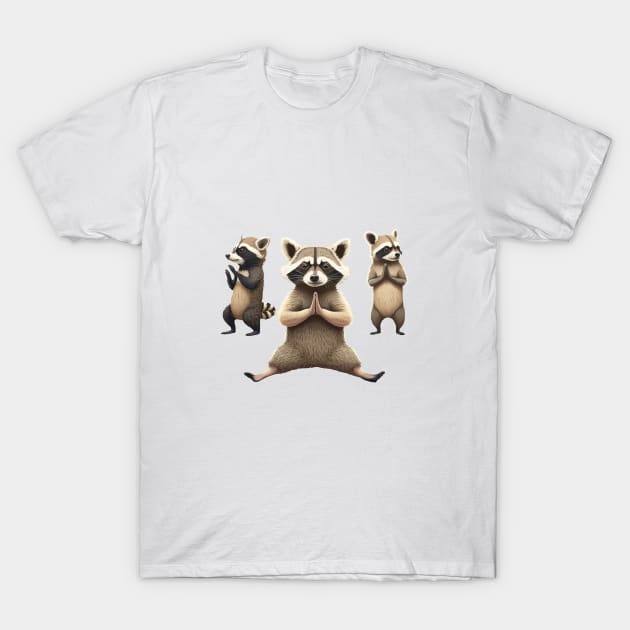 My Yoga Raccoon Master T-Shirt by Raccool